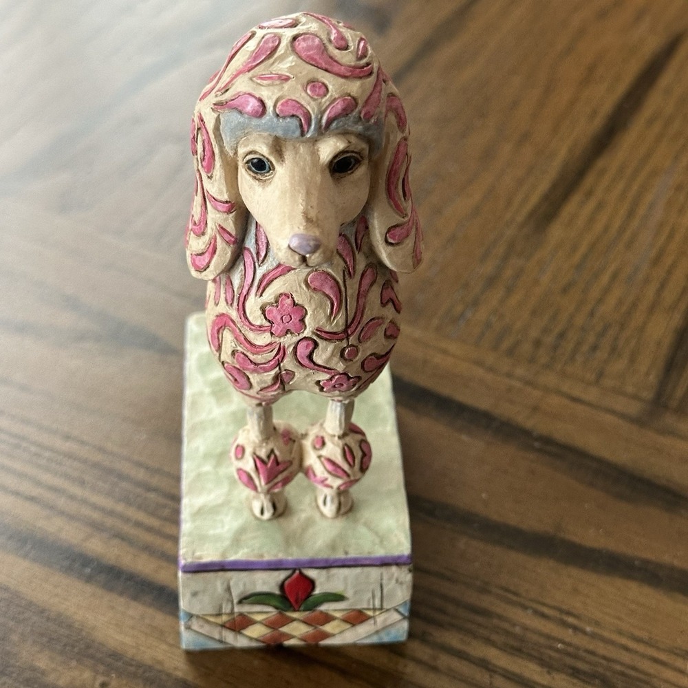 Jim‎ Shore Heartwood Creek Lulu Poodle Dog Figurine 2005 Enesco V4004849
